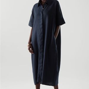 COS RELAXED LINEN SHIRT DRESS